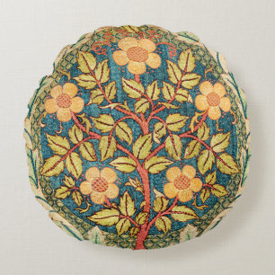 William Morris Rose Wreath Rundes Kissen