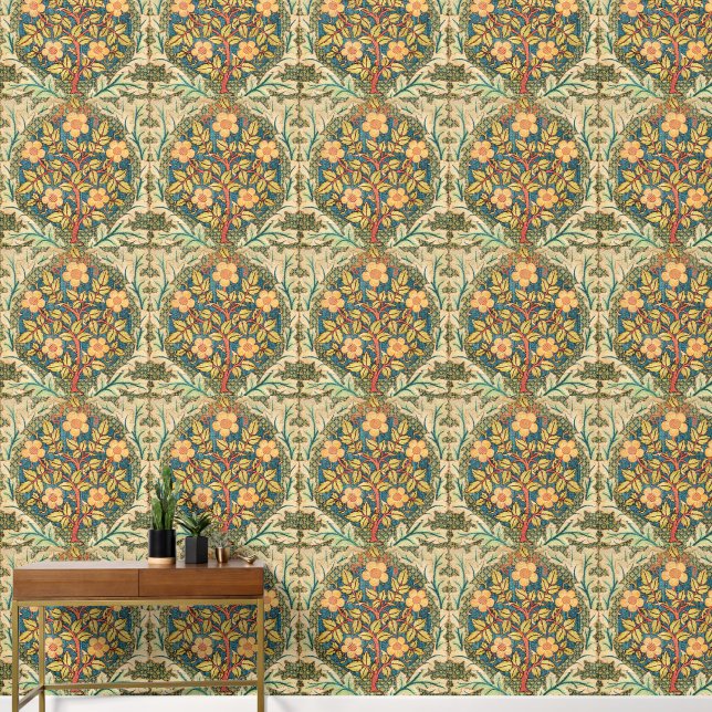 William Morris Rose Wreath Wallpaper Tapete (Korridor)