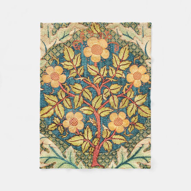 William Morris Rose Wreath (Zoomed) Throw Blanket Fleecedecke (Vorderseite)