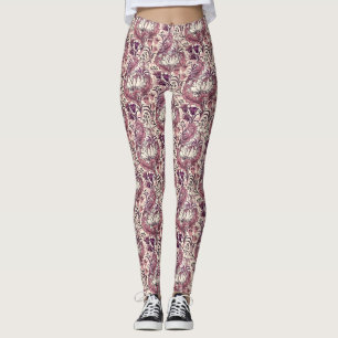 William Morris Roségold-Crem Floralmuster Leggings
