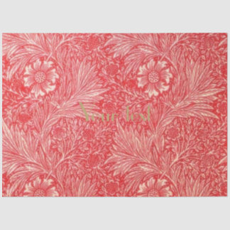 William Morris, rot, blumengeschmückt, Art nouveau Seidenpapier