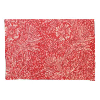 William Morris, rot, blumengeschmückt, viktorianis Kissenbezug