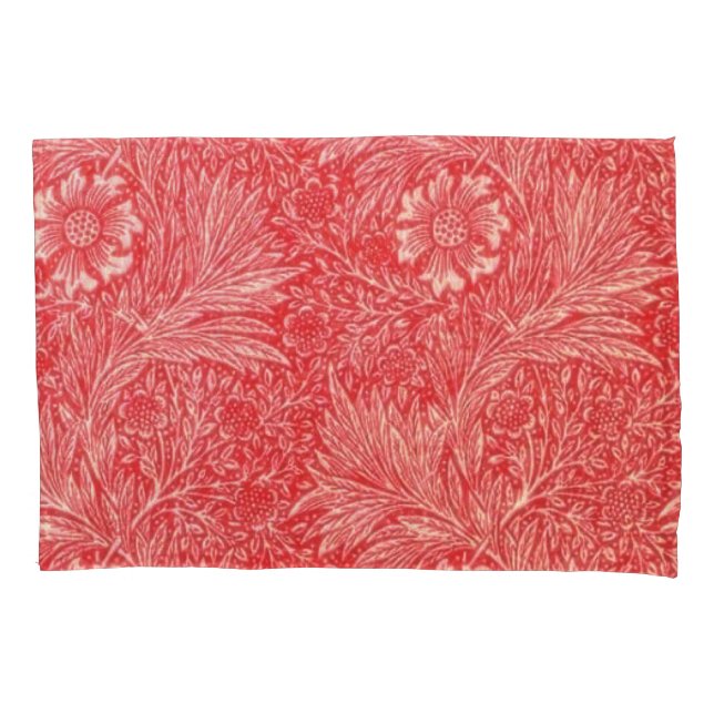 William Morris, rot, blumengeschmückt, viktorianis Kissenbezug (Vorderseite)