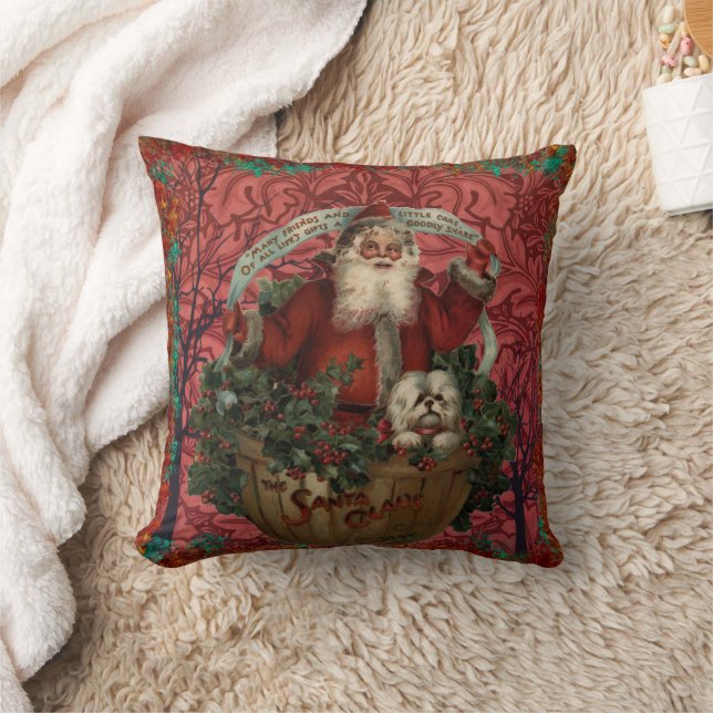 William * Morris Santa Claus Cranberry Burgundy Kissen (Decke)
