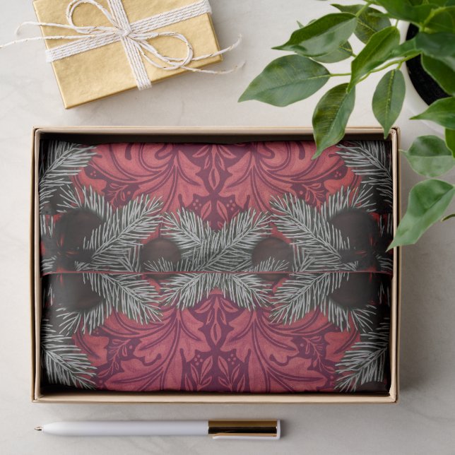 William * Morris Santa Spruce Rich Cherry Seidenpapier (Geschenk)