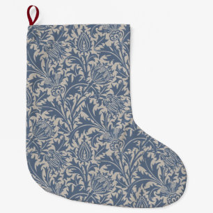 William Morris Schieferblauer Distel Tapete Großer Weihnachtsstrumpf