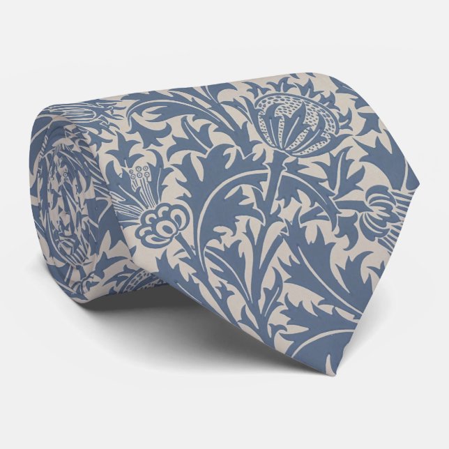 William Morris Schieferblauer Distel Tapete Krawatte (Gerollt)