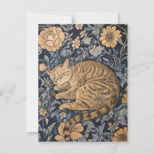 William Morris Schlafkatze Vintag Postcard Postkarte