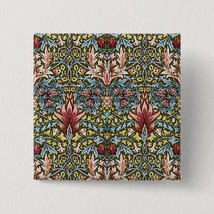 William Morris Schlangenkopf-Blumenmuster Button
