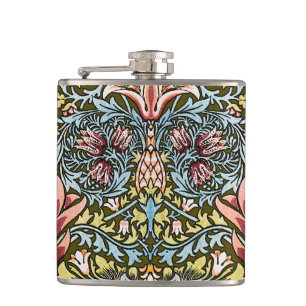 William Morris Schlangenkopf-Blumenmuster Flachmann