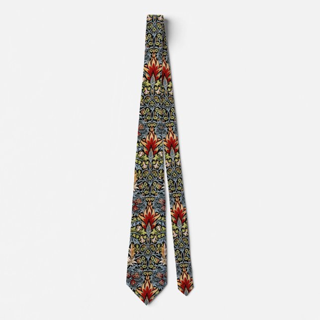 William Morris Schlangenkopf-Blumenmuster Krawatte (Vorderseite)