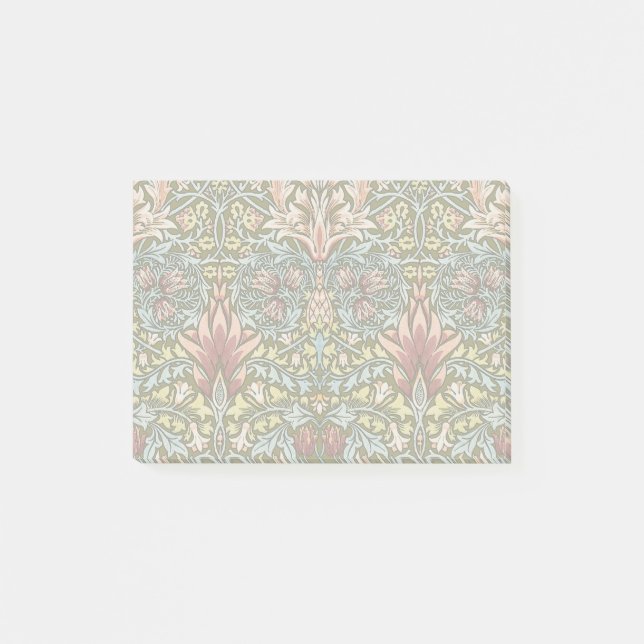 William Morris Schlangenkopf-Blumenmuster Post-it Klebezettel (Vorderseite)