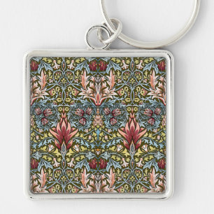 William Morris Schlangenkopf-Blumenmuster Schlüsselanhänger