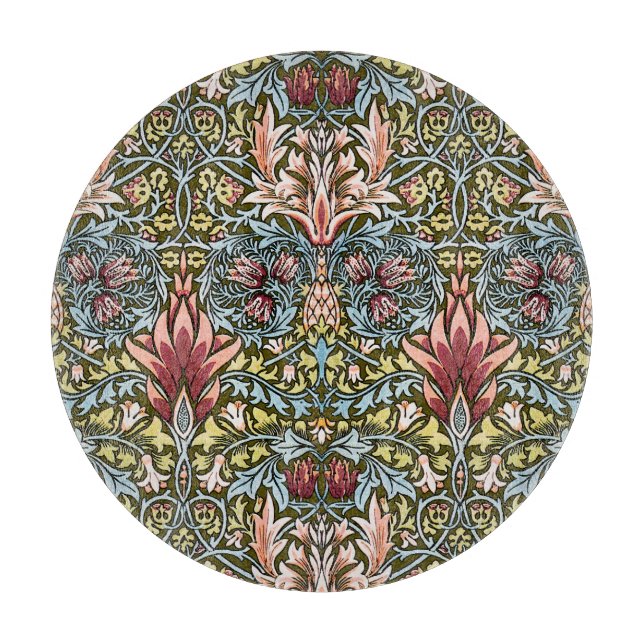William Morris Schlangenkopf-Blumenmuster Schneidebrett (Vorderseite)