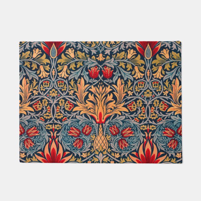 William Morris Schlangenkopf Rot Version Fußmatte (Vorderseite)
