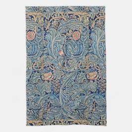 William Morris Schönes Blumenmuster Blau Pink Geschirrtuch