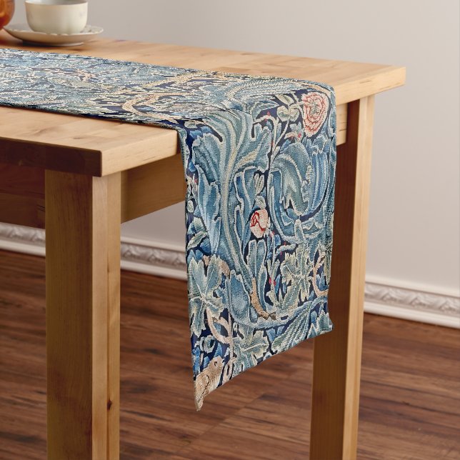William Morris Schönes Blumenmuster Blau Pink Großer Tischläufer (Beispiel)