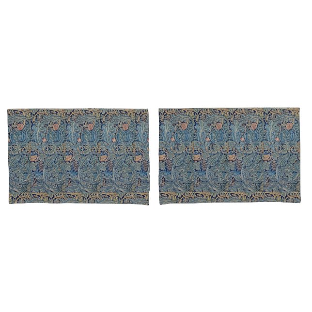 William Morris Schönes Blumenmuster Blau Pink Kissenbezug (Vorderseite-Set)