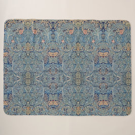 William Morris Schönes Blumenmuster Blau Pink Sherpadecke