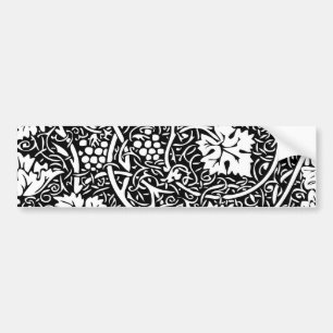 William Morris Schwarz-Weiß-Reben-Muster Autoaufkleber