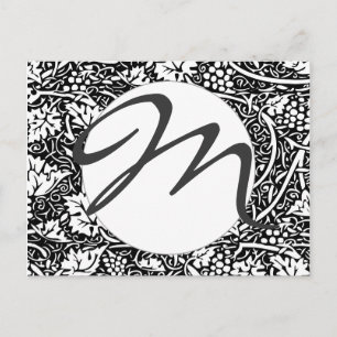 William Morris Schwarz-Weiß-Reben-Muster Postkarte