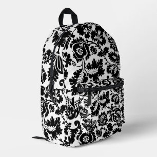 William Morris Schwarz-Weiß-Venetianisches Blumenm Bedruckter Rucksack