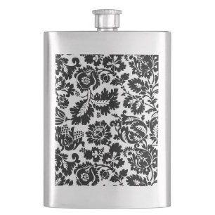 William Morris Schwarz-Weiß-Venetianisches Blumenm Flachmann