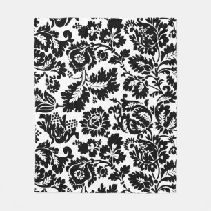 William Morris Schwarz-Weiß-Venetianisches Blumenm Fleecedecke