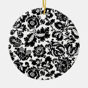William Morris Schwarz-Weiß-Venetianisches Blumenm Keramik Ornament
