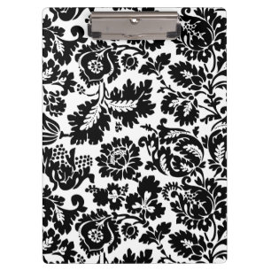 William Morris Schwarz-Weiß-Venetianisches Blumenm Klemmbrett
