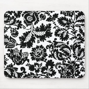 William Morris Schwarz-Weiß-Venetianisches Blumenm Mousepad
