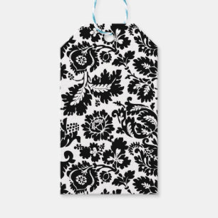 William Morris Schwarz-Weiß-Venezianisches Blumenm Geschenkanhänger