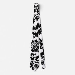 William Morris Schwarz-Weiß-Venezianisches Blumenm Krawatte