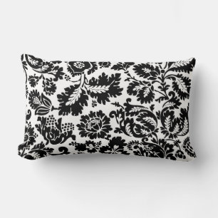 William Morris Schwarz-Weiß-Venezianisches Blumenm Lendenkissen