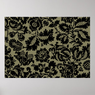 William Morris Schwarz-Weiß-Venezianisches Blumenm Poster