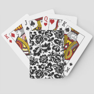 William Morris Schwarz-Weiß-Venezianisches Blumenm Spielkarten