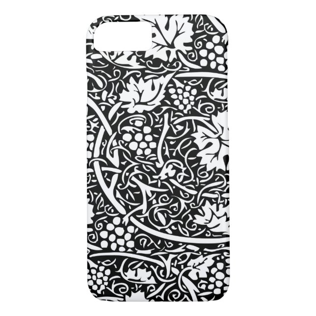 William Morris Schwarz-weißer Weintraum Case-Mate iPhone Hülle (Rückseite)