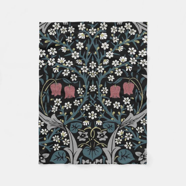 William Morris Schwarzdorn Fleecedecke (Vorderseite)