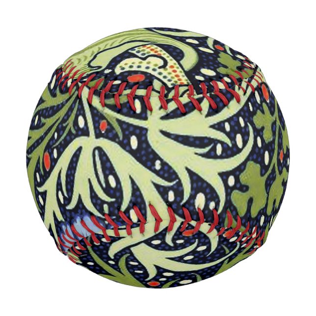 William Morris Seaweed Antike Blume Baseball (Vorderseite)
