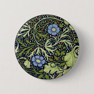 William Morris Seaweed Antike Blume Button
