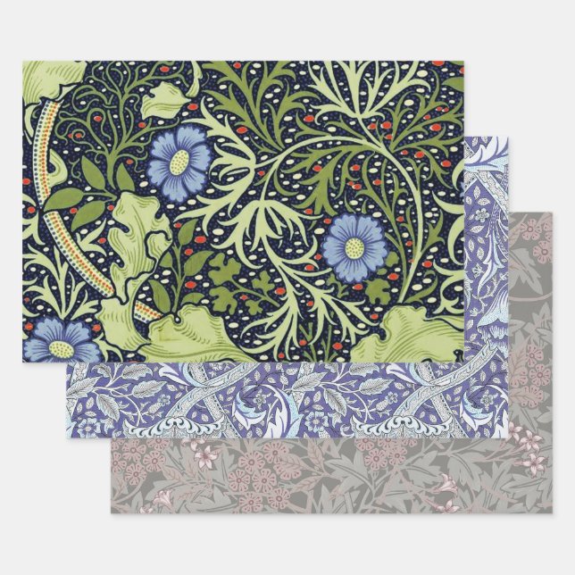 William Morris Seaweed Antike Blume Geschenkpapier Set (Set)