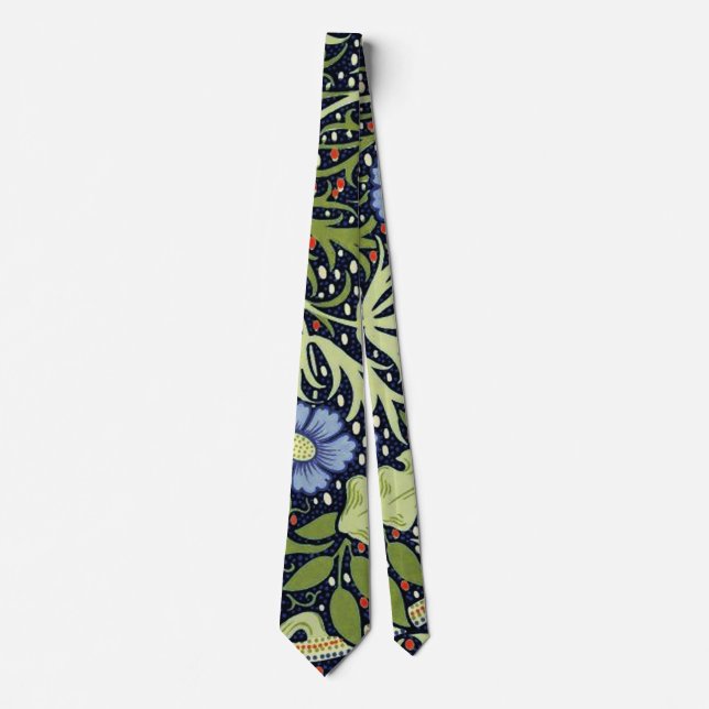 William Morris Seaweed Antike Blume Krawatte (Vorderseite)