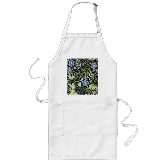 William Morris Seaweed Antike Blume Lange Schürze (Vorne)