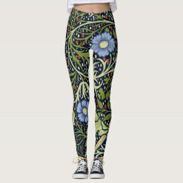 William Morris Seaweed Antike Blume Leggings