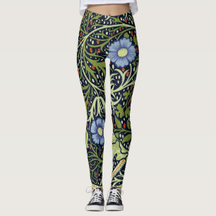 William Morris Seaweed Antike Blume Leggings