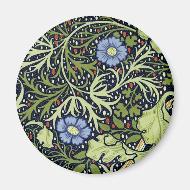 William Morris Seaweed Antike Blume Magnet (Vorne)
