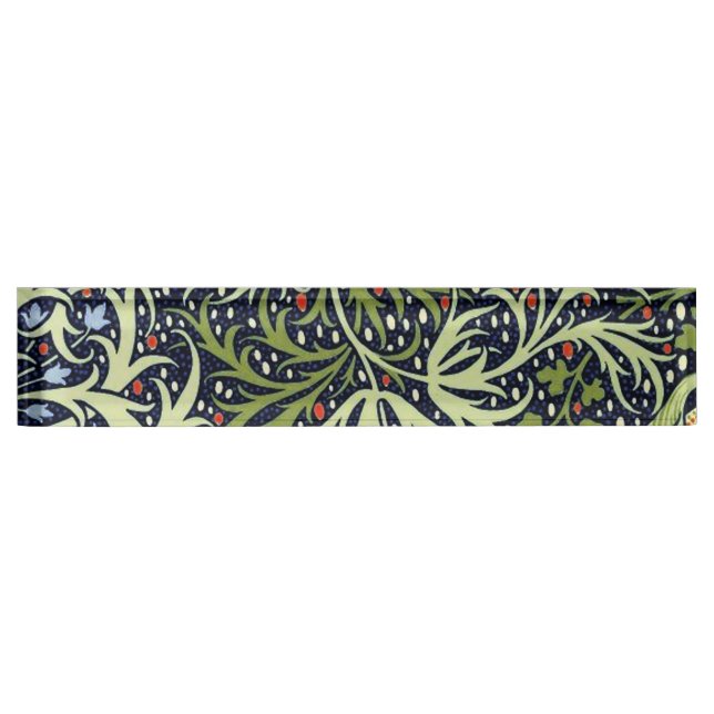 William Morris Seaweed Antike Blume Namensplakette (Vorderseite)