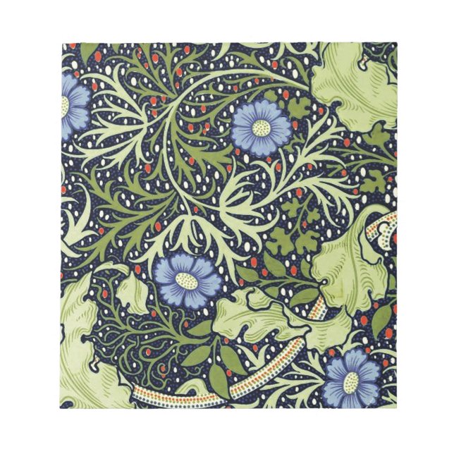 William Morris Seaweed Antike Blume Notizblock (Vorderseite)