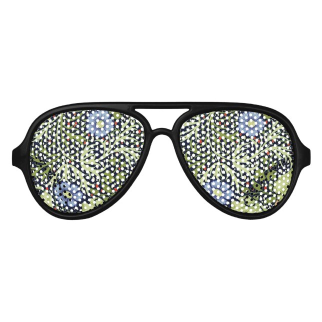 William Morris Seaweed Antike Blume Partybrille (Vorderseite)
