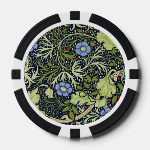 William Morris Seaweed Antike Blume Pokerchips
